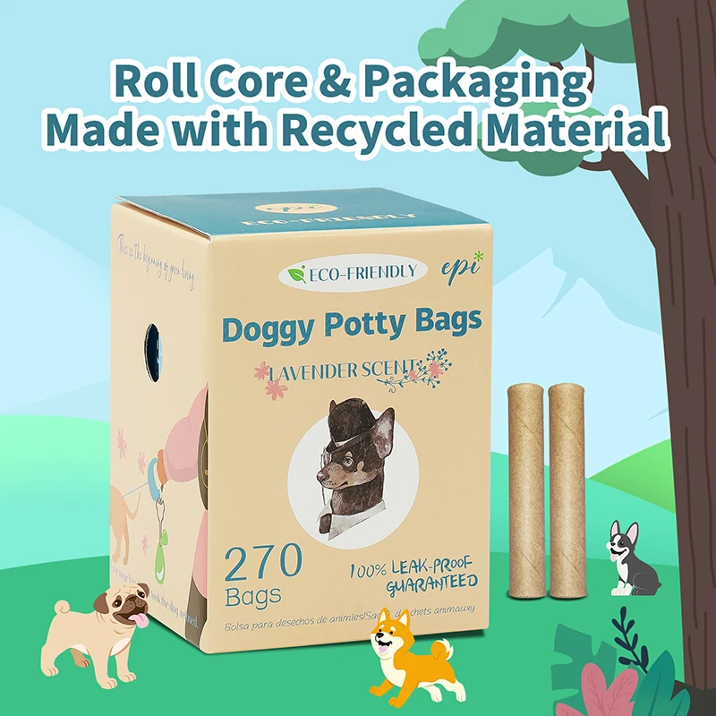 Benepaw Bolsas biodegradables para excrementos de perros Clip Manos libres Bolsa de basura para mascotas fuerte ecológica a prueba de fugas Fácil de rasgar 120/270 piezas - imagen 4