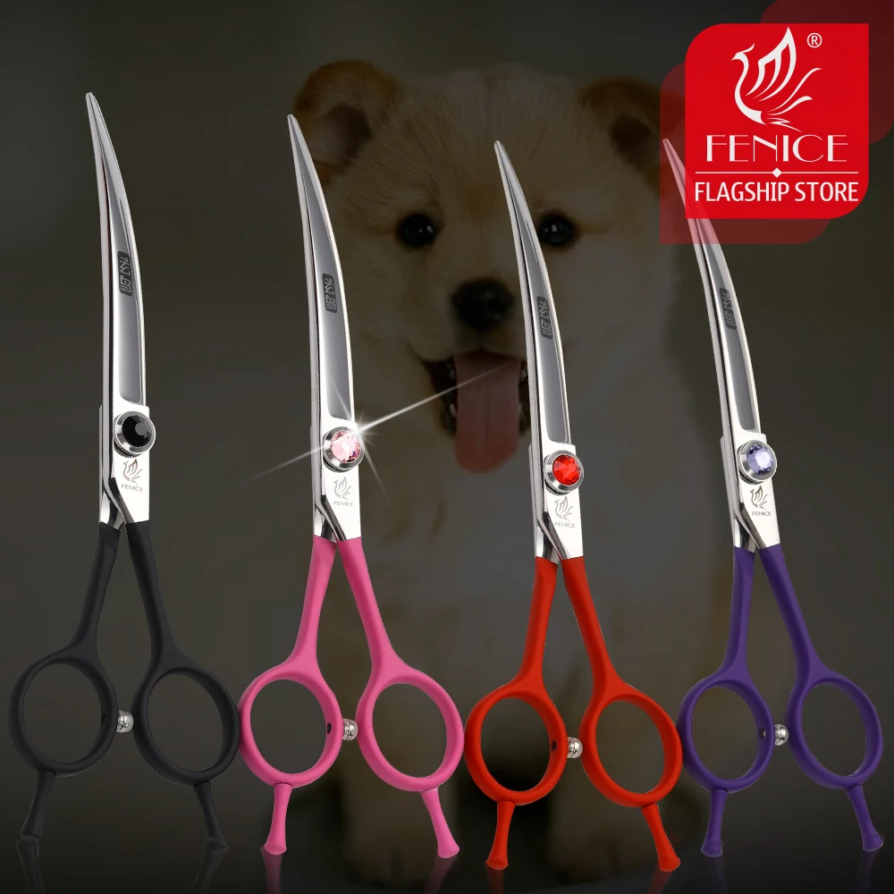 Fenice-tijeras profesionales de 6,5 pulgadas para mascotas, tijeras de aseo curvadas para perros, tijeras de corte, makas - imagen 2