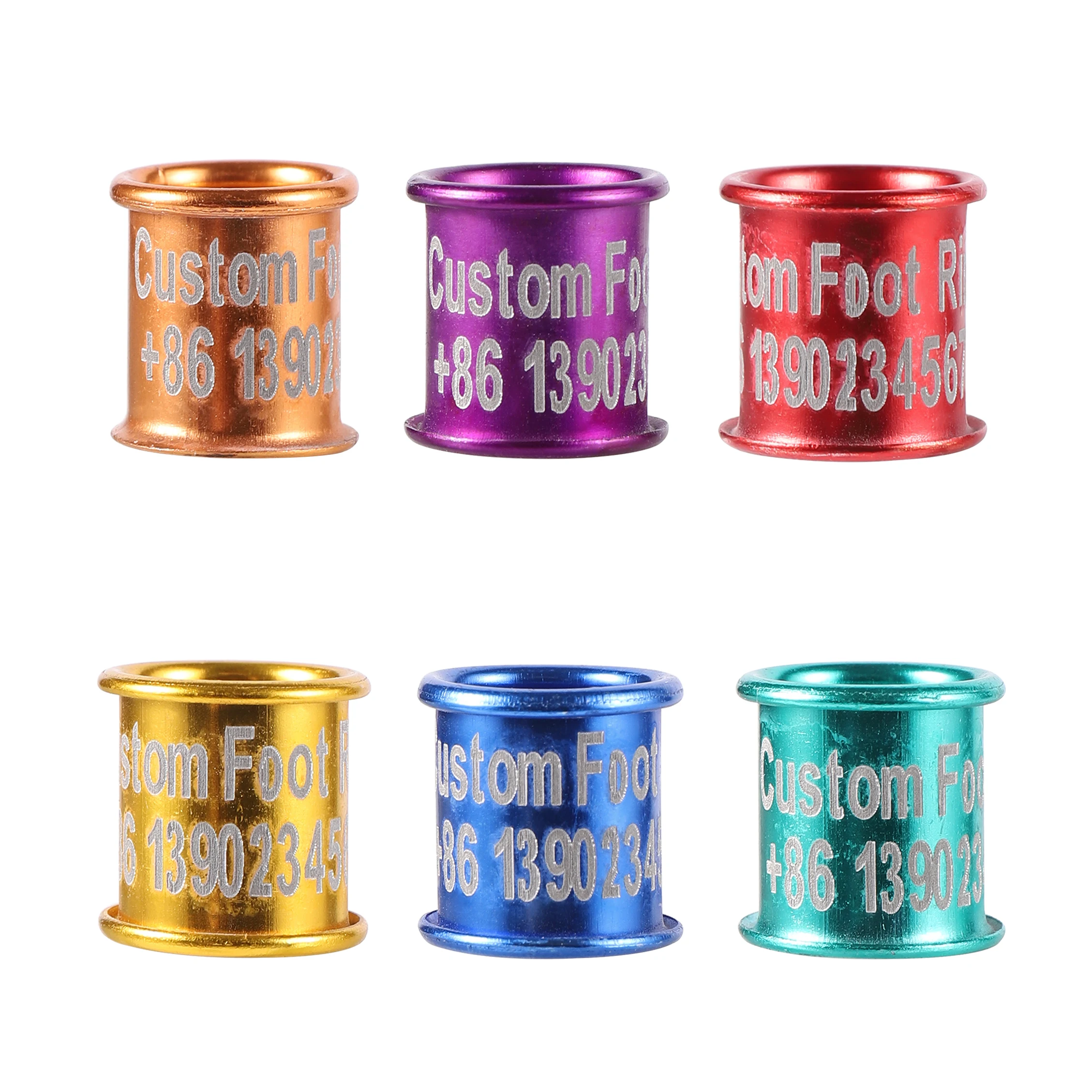 Anillo de pie de pájaro de 8mm de identificación de alta calidad, Anillo de pie de Paloma de loro personalizado, grabado láser DIY, nombre, número de teléfono, logotipo, 20 piezas - imagen 5