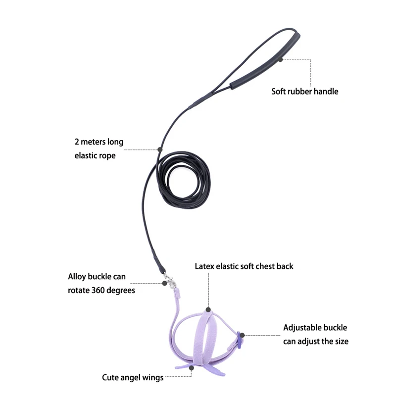 Arnés elástico ajustable para pájaros y loros, correa de tracción para entrenamiento de mascotas al aire libre, accesorio para cacatúas y Lovebird - imagen 5