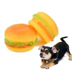 Juguete hamburguesa sonoro para perros y gatos – Caucho resistente