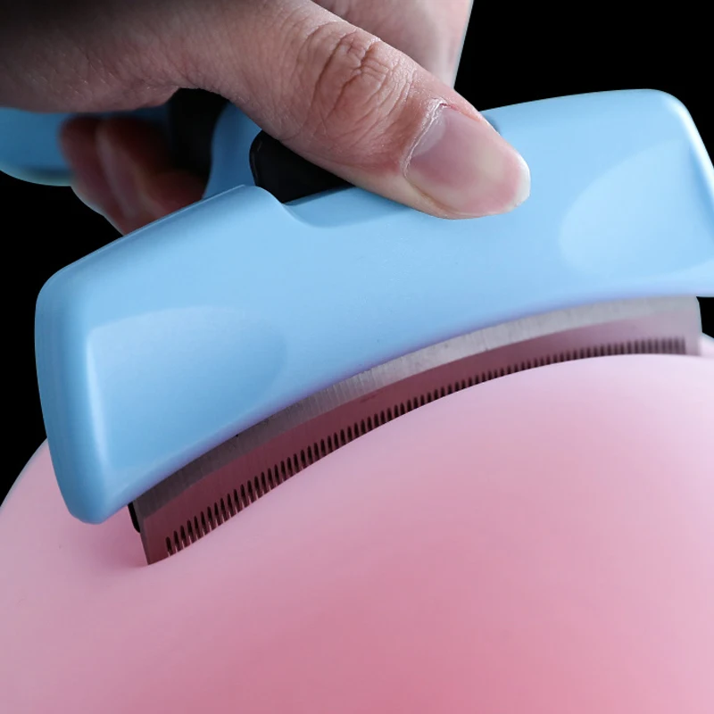 HOOPET-peine de depilación para perros y gatos, cepillo de recorte de piel desenredante, herramienta de aseo para mascotas de pelo largo y rizado mate - imagen 3