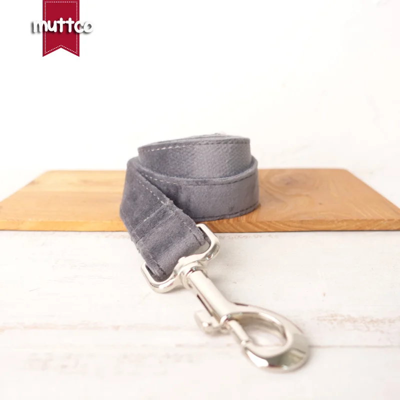 Collar de perro con hebilla de metal grabada MUTTCO, collar con etiqueta de identificación de perro GRIS, placa de identificación de 5 tamaños, suministro antipérdida para mascotas UDC108