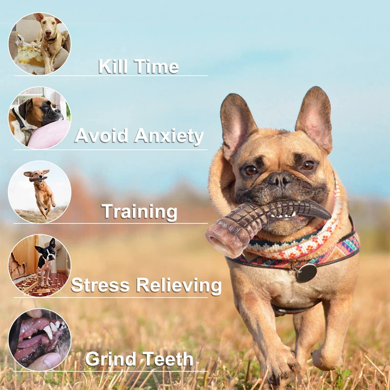 Benepaw juguete masticable duradero para perros, masticadores agresivos, juguetes de goma no tóxicos para mascotas pequeñas, medianas y grandes, dentición, sabor a ternera - imagen 2