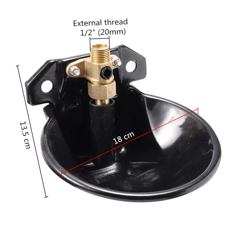 Tazón de agua automático para ovejas, bebedero de cabra y cordero de hierro fundido, con válvula de cobre, tubo de 20mm, equipo de alimentación para granja - imagen 2