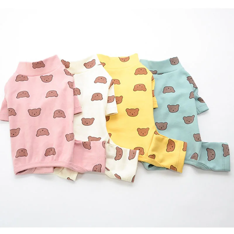 Ropa estampada para perros, disfraz de algodón, mono, pijamas con sombrero para perros pequeños, monos para cachorros, mono XL - imagen 5