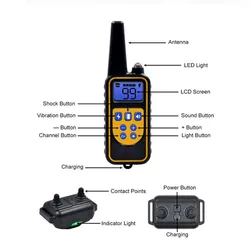 Collar antiladridos eléctrico con mando para perro, impermeable