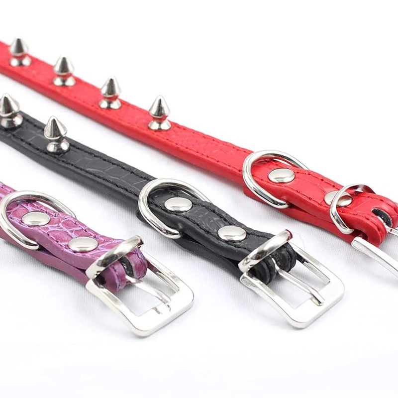 Benepaw-Collar de piel sintética con pinchos para perro, remache seguro, Ajustable, duradero, para mascotas pequeñas, medianas y grandes, Pitbull - imagen 5