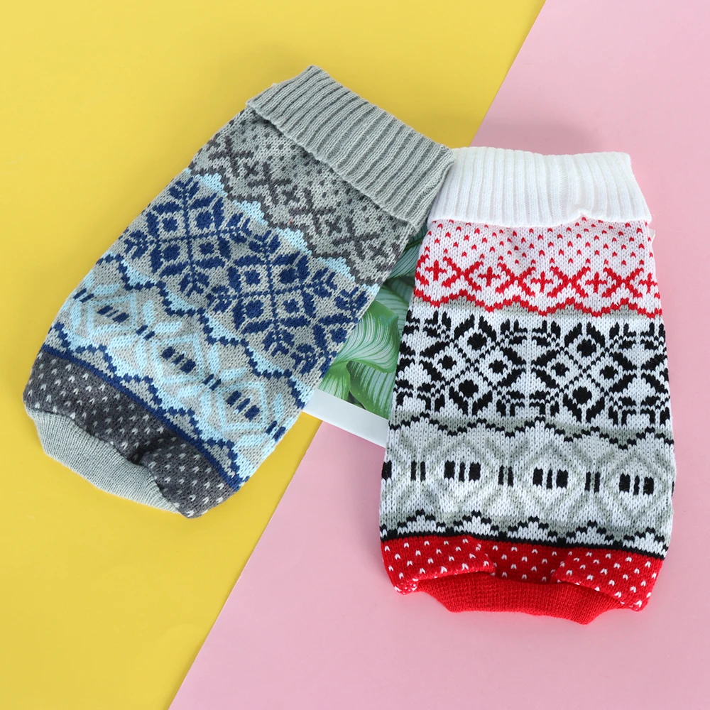 Suéter navideño para mascotas, ropa cálida de invierno para perros pequeños y medianos, traje de punto para cachorros y gatitos