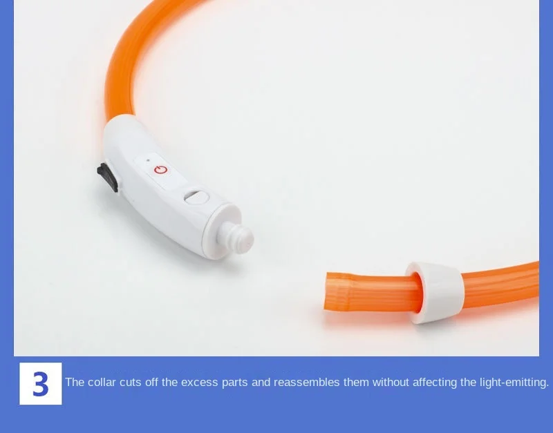 Collar luminoso ajustable COOYOMOO en funcionamiento