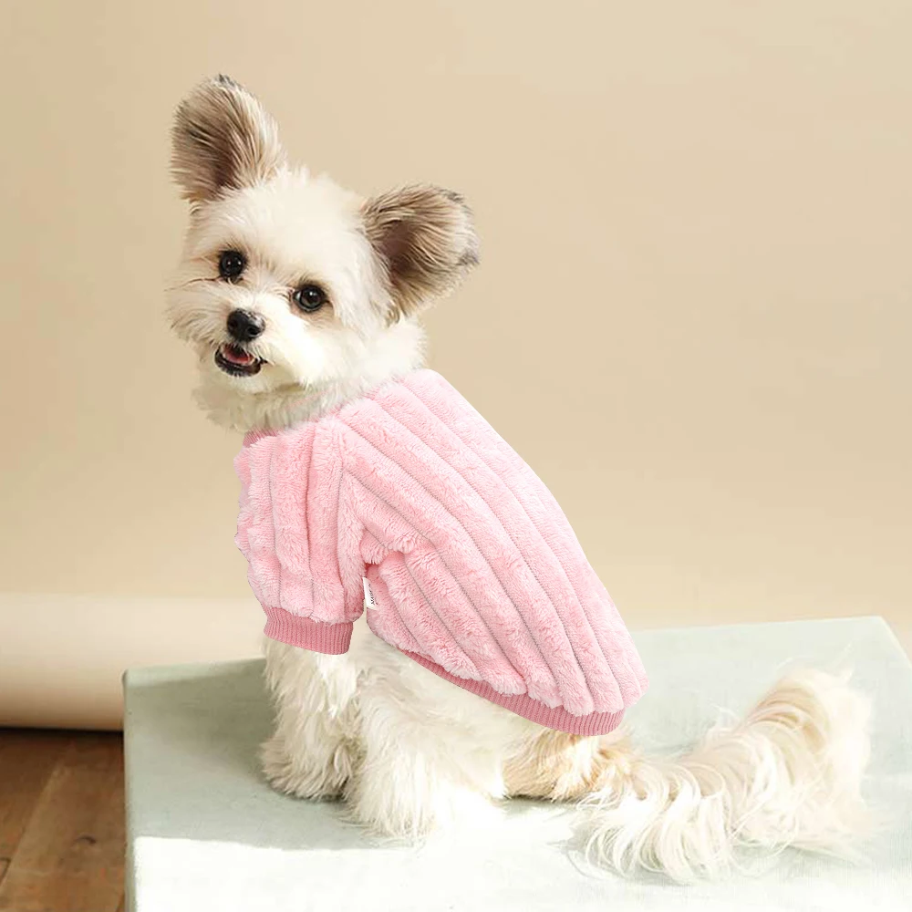 Ropa de perro pequeño, camiseta suave de felpa para cachorro y gato, ropa cálida para mascotas, chaqueta de abrigo para perros pequeños y medianos para gatos, Yorkshire Shih Tzu - imagen 2
