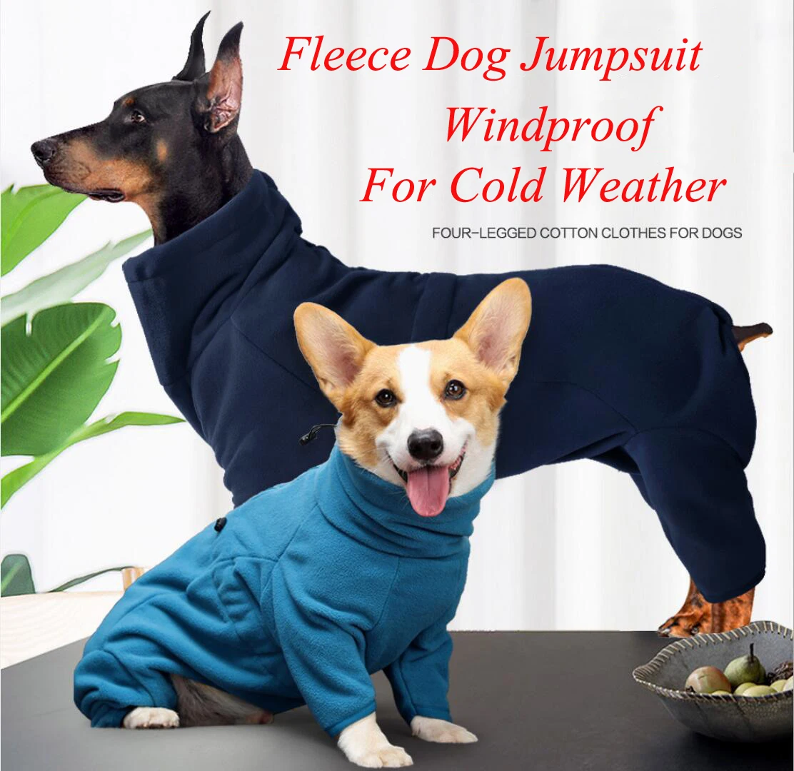 Mono de lana para perros pequeños, medianos y grandes, ropa para perros, monos de cuello alto ajustables para perros Pitbull Galgo, Invierno - imagen 2