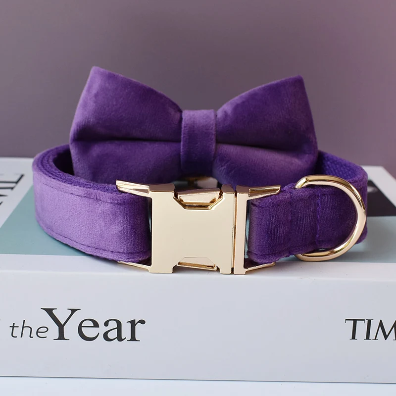 Correa de nailon para Collar de perro de lujo con Grabado libre de identificación, hebilla ajustable para Metal dorado, accesorios para mascotas, franela 16 - imagen 3