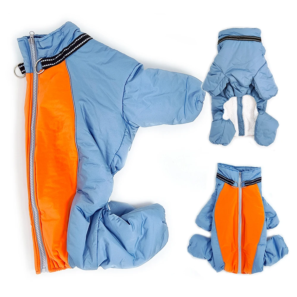 Ropa de invierno para perros grandes, chaqueta impermeable de lana gruesa para perros, abrigo cálido, monos reflectantes para mascotas para Bulldogs Labrador