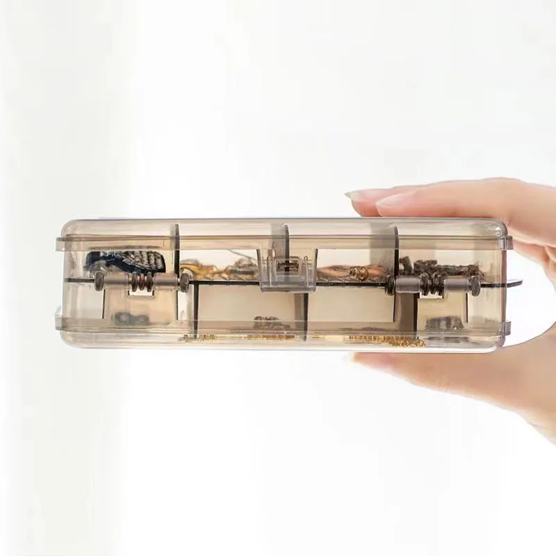 Caja de almacenamiento de plástico transparente de doble separación, organizador de almacenamiento de joyería, caja de cuentas de punto de cruz, pastillero de escritorio con 10 ranuras - imagen 2