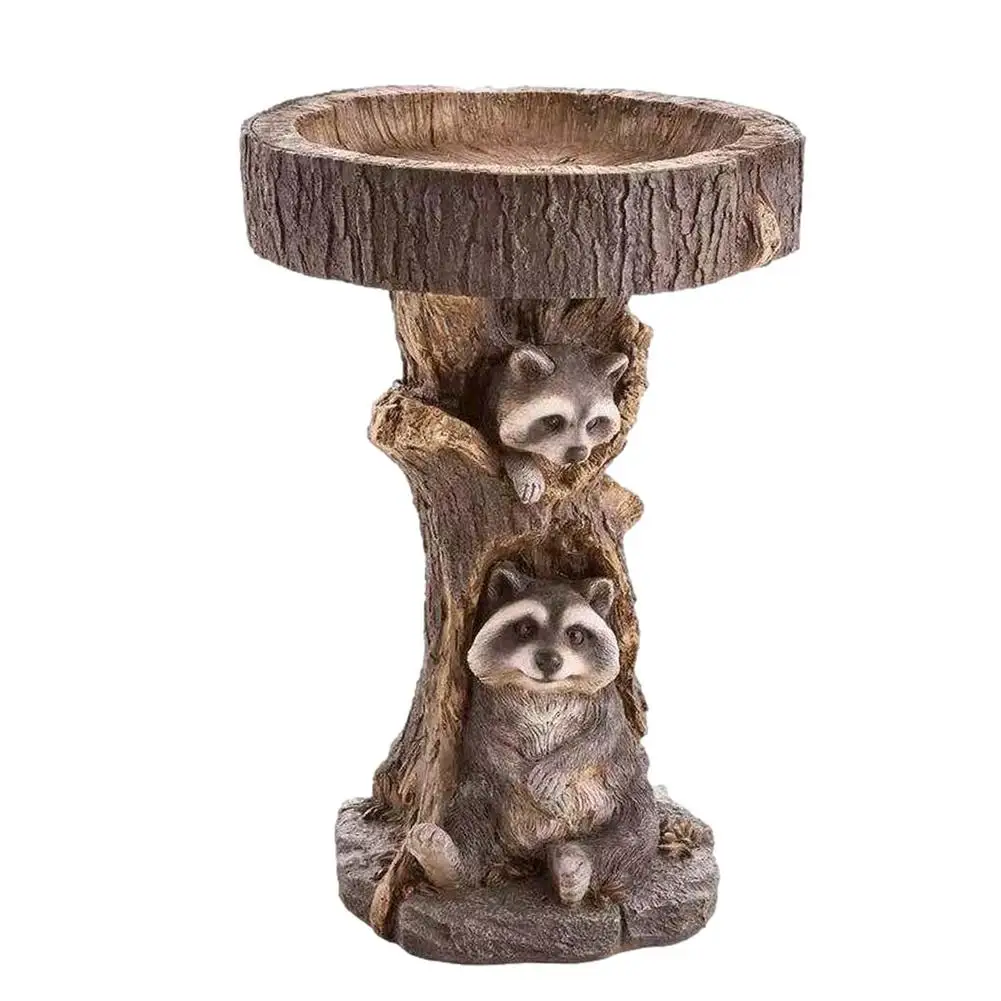 Alimentador de aves de jardín, alimentador de agua de resina Natural, alimentador de beber para baño de aves, artesanía decorativa para jardín, accesorios para pájaros - imagen 4