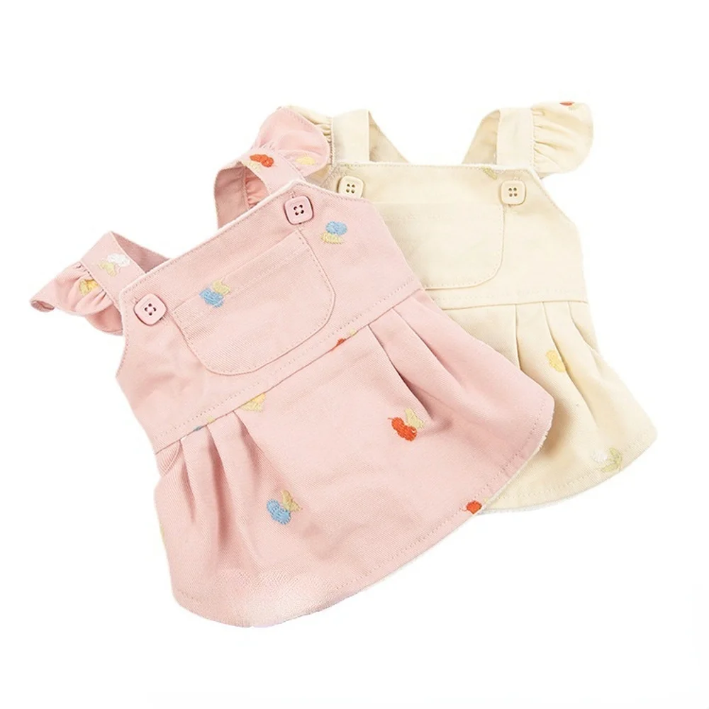 Falda bordada con correa de terciopelo para perro, ropa para mascotas, disfraz de gato y perro, chaqueta Bichón de peluche, vestidos para perros pequeños y lindos, ropa para perros - imagen 5