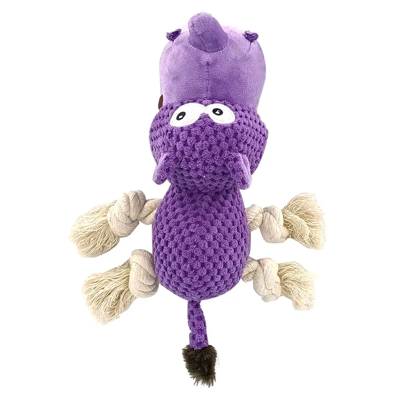 Juguetes de peluche para perros y gatos, nuevo rinoceronte de felpa, suministros molares para mascotas, estilo caliente de Amazon, adecuado para gatos pequeños y grandes, perros en cuatro - imagen 2