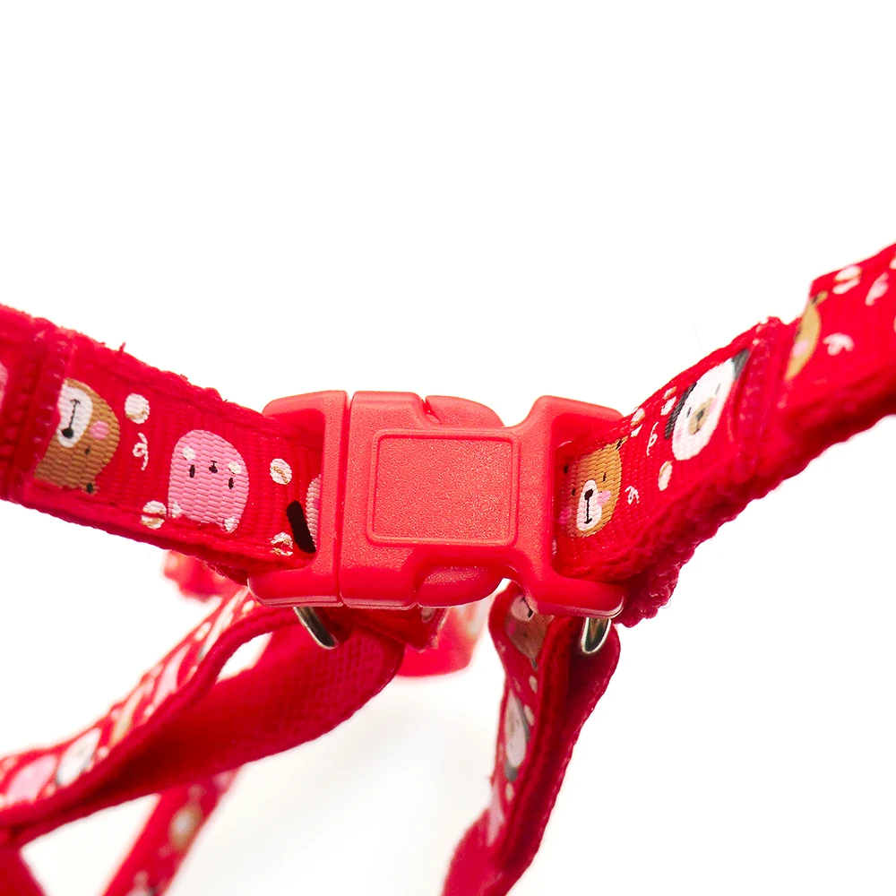 24 Uds. De cadena de poliéster ajustable, juguete interactivo, correa de plomo, collares para perros, suministros para mascotas, arnés impreso, cuerda de tracción para pecho y espalda - imagen 3