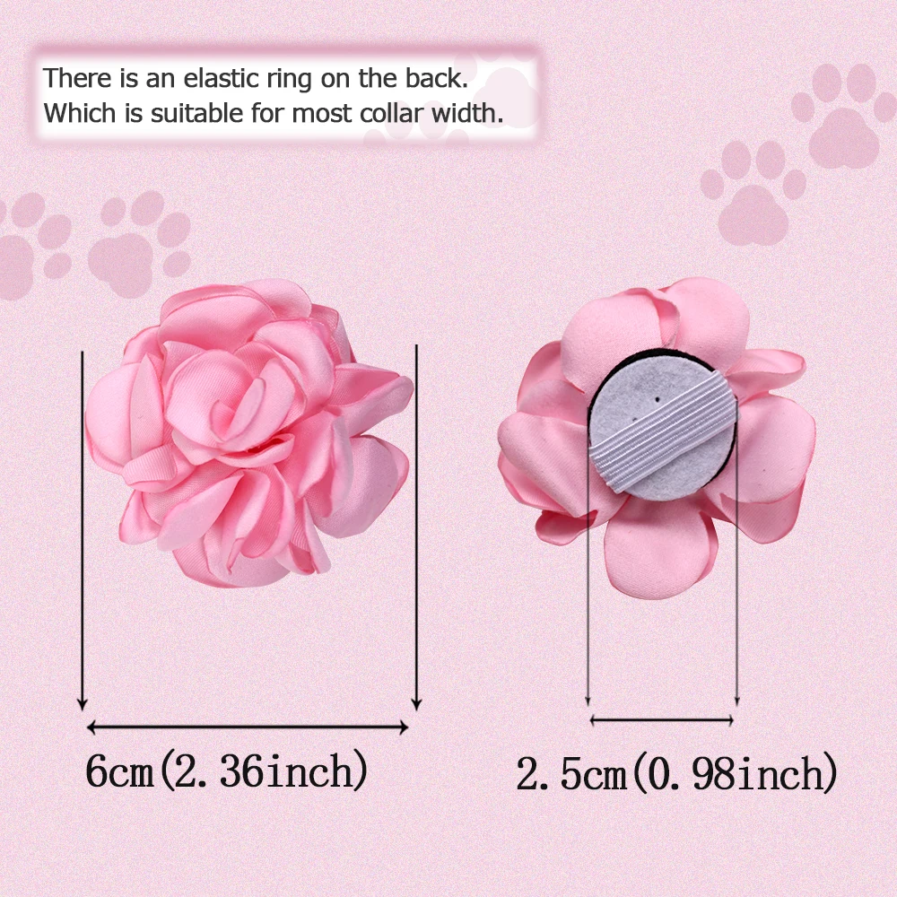 Collar de flores para perros, suministros de primavera, pajarita deslizante, dijes, productos para mascotas, 50 Uds. - imagen 4