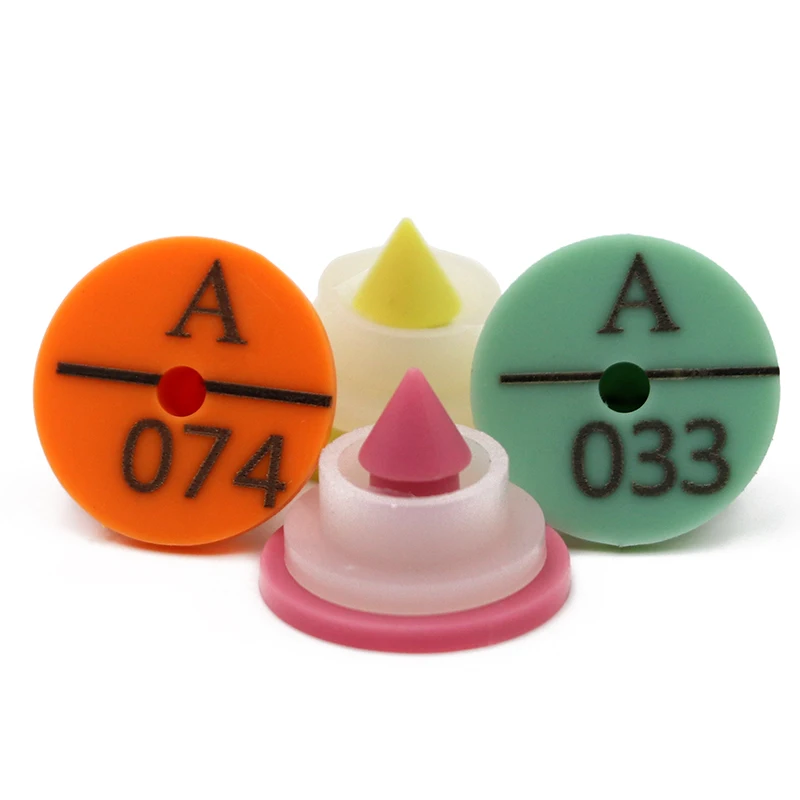 Tarjeta de identificación de animales, etiqueta de oreja de conejo con palabra No.001-100, marcador permanente de escritura láser, herramientas agrícolas, productos para mascotas, 100 Uds. - imagen 3