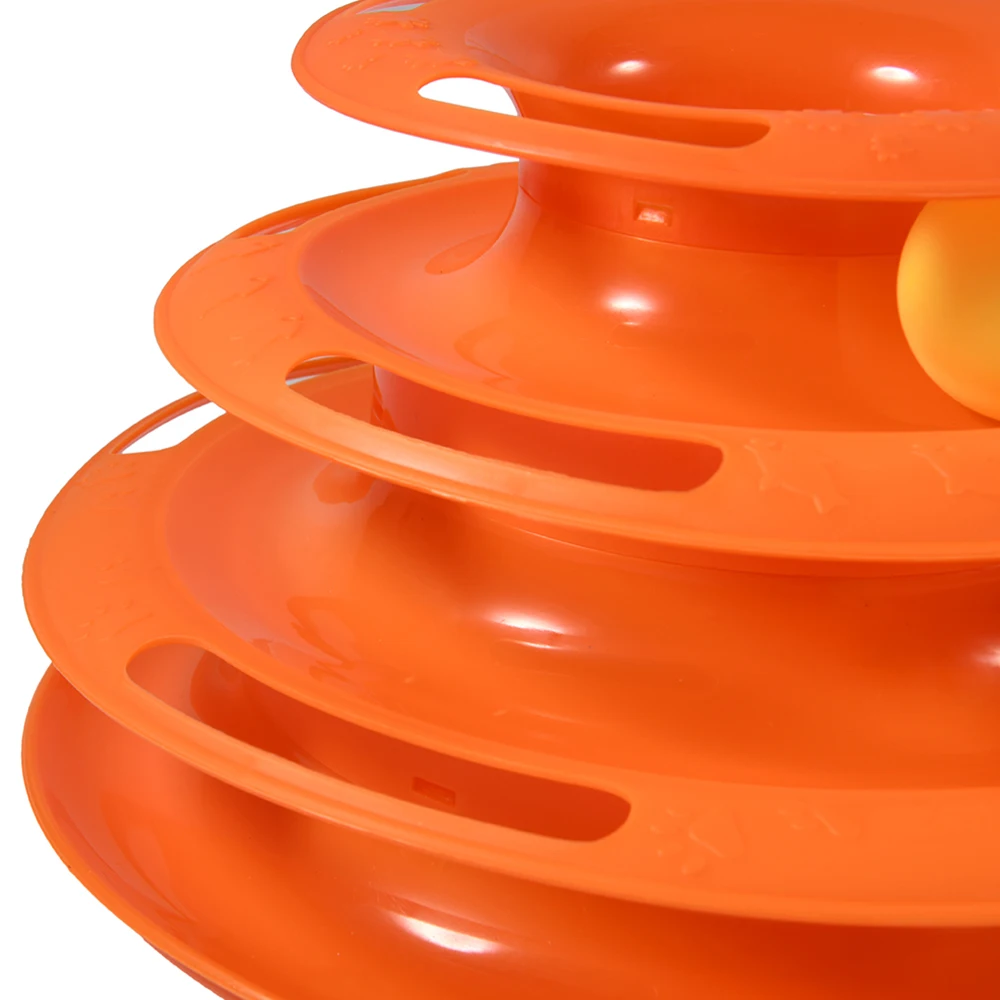 Torre de juguete de tres niveles para gato, juguete con pistas de disco, inteligencia, diversión, Triple, Bola de entrenamiento, túnel - imagen 5