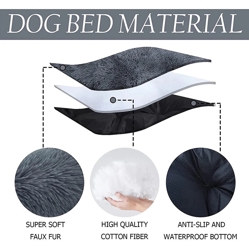 Benepaw-cama calmante y esponjosa para perro, alfombrilla lavable para mascotas, impermeable, antideslizante, antiansiedad, perrera para perros grandes, medianos y pequeños, gatos para cachorros - imagen 4