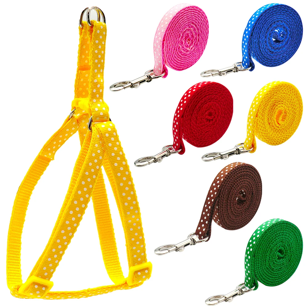 24 unids/lote Collar para perro y gato, Collar para mascota, plomo para cachorro, mascota pequeña, puntos para caminar al aire libre, impresión de Chihuahua Terier Schnauzer