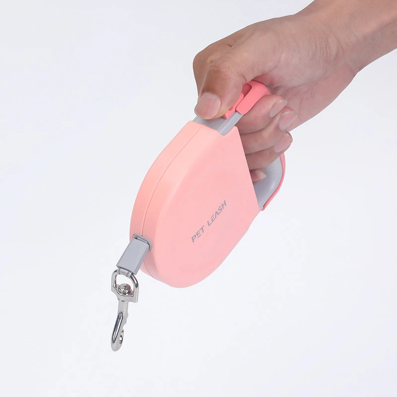Correa retráctil mejorada para perros de 5m con bloqueo de un botón, mango de nailon antienredos para perros y gatos pequeños y medianos, suministros para mascotas - imagen 4