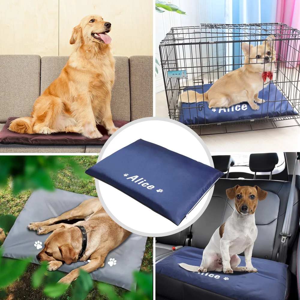 Cama para perro personalizada, sofá cama para dormir para perros, esteras personalizadas para cachorros, cojín para mascotas con nombre impreso para perros pequeños, medianos y grandes y gatos - imagen 5