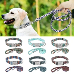Collar de nailon personalizado con placa identificativa para perro