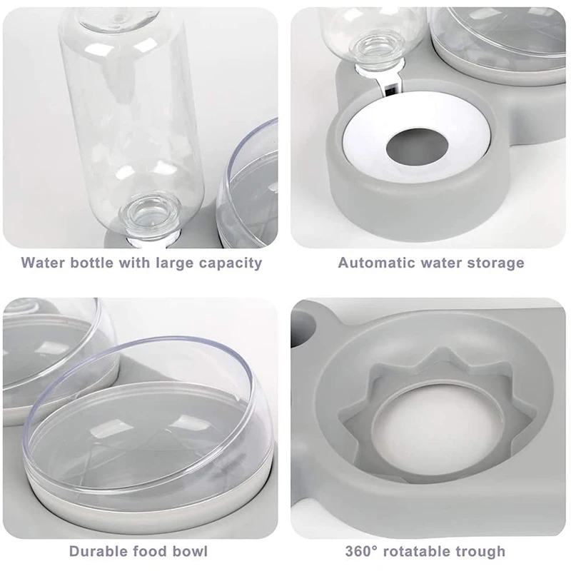 Benepaw-Juego de cuencos antideslizantes para mascotas, botella de agua automática con inclinación de 15 ° y rotación de 360 °, para perros y gatos pequeños y medianos - imagen 5