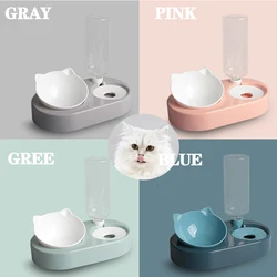 Dispensador de agua 2 en 1 para gatos y perros con bebedero comedero
