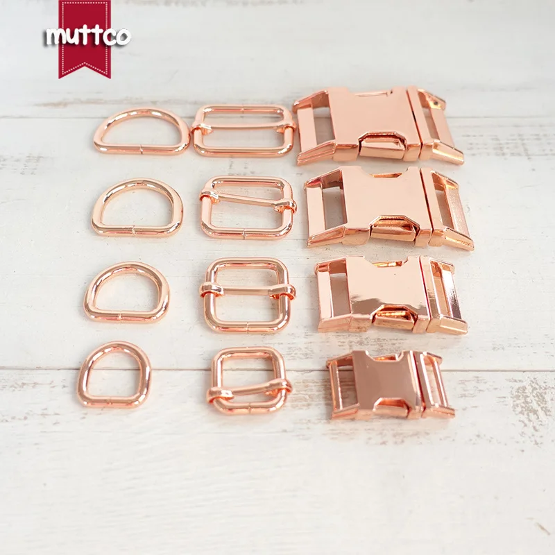 1 Juego (hebilla de metal + hebilla de ajuste + anillo D) hebilla de metal chapado de 20mm 30mm aleación de Zinc 15mm accesorio de Collar de perro diy 25mm 4 colores - imagen 5