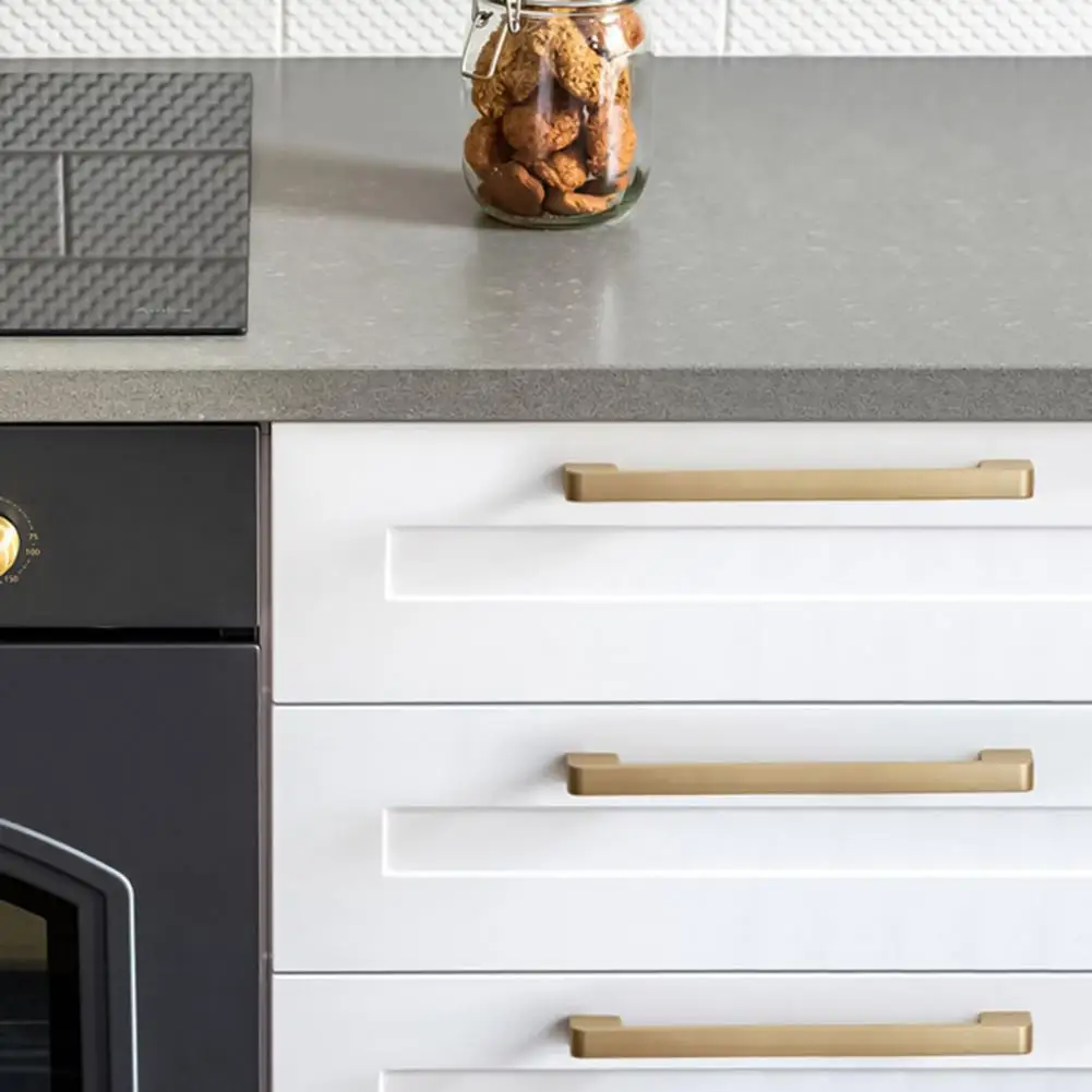 Manija de armario de muebles, manijas de cocina de cajón de aleación de Zinc, fácil de instalar, Simple, tirador de armario - imagen 2