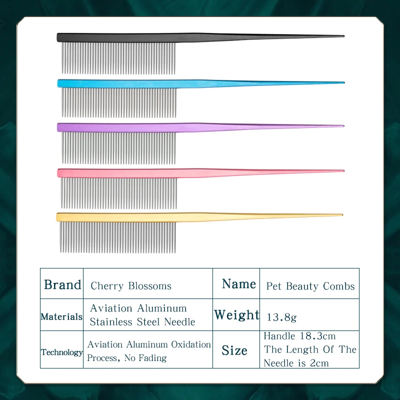Peine de belleza de aluminio para perros y gatos - imagen 3