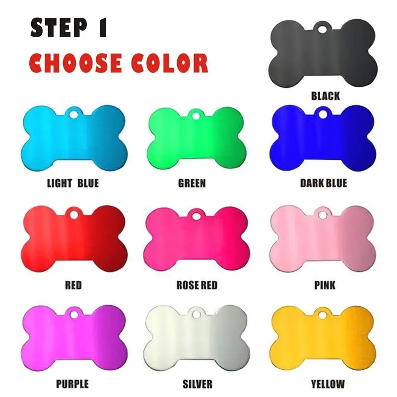 Etiqueta de identificación de mascota personalizada para perro, placa de identificación de gato, número de dirección, accesorios de collar de aluminio, grabado gratuito, 38 mm - imagen 2