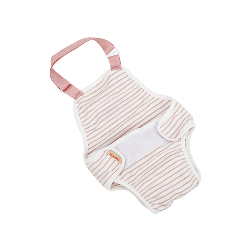 HOOPET-Pantalones sanitarios fisiológicos para perro, bragas lavables con pañal a rayas, ropa siamesa, producto de higiene para mascotas - imagen 3