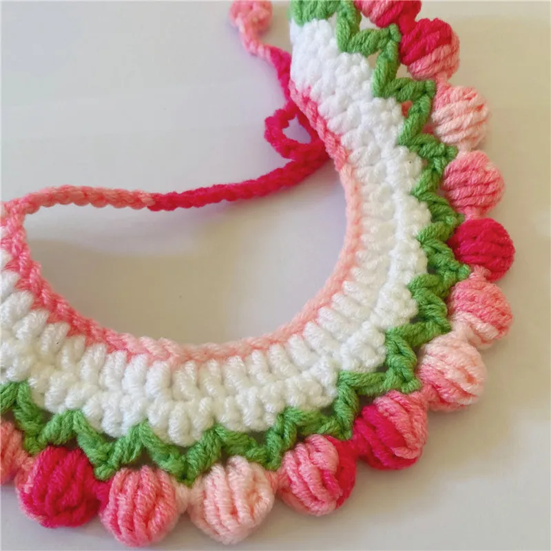 Collar de lana tejido a mano para gato y perro, collar bonito para mascotas - imagen 2