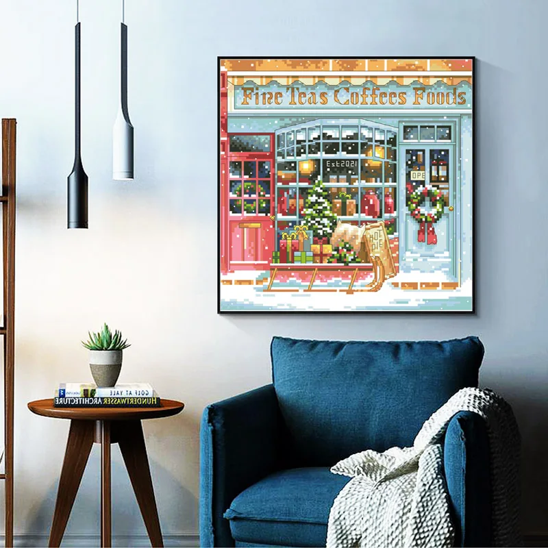 Kits de patrones de punto de cruz sin imprimir de Feliz Navidad, pinturas en lienzo de 11 14CT, bordado con hilos, juego de costura hecho a mano Diy - imagen 2