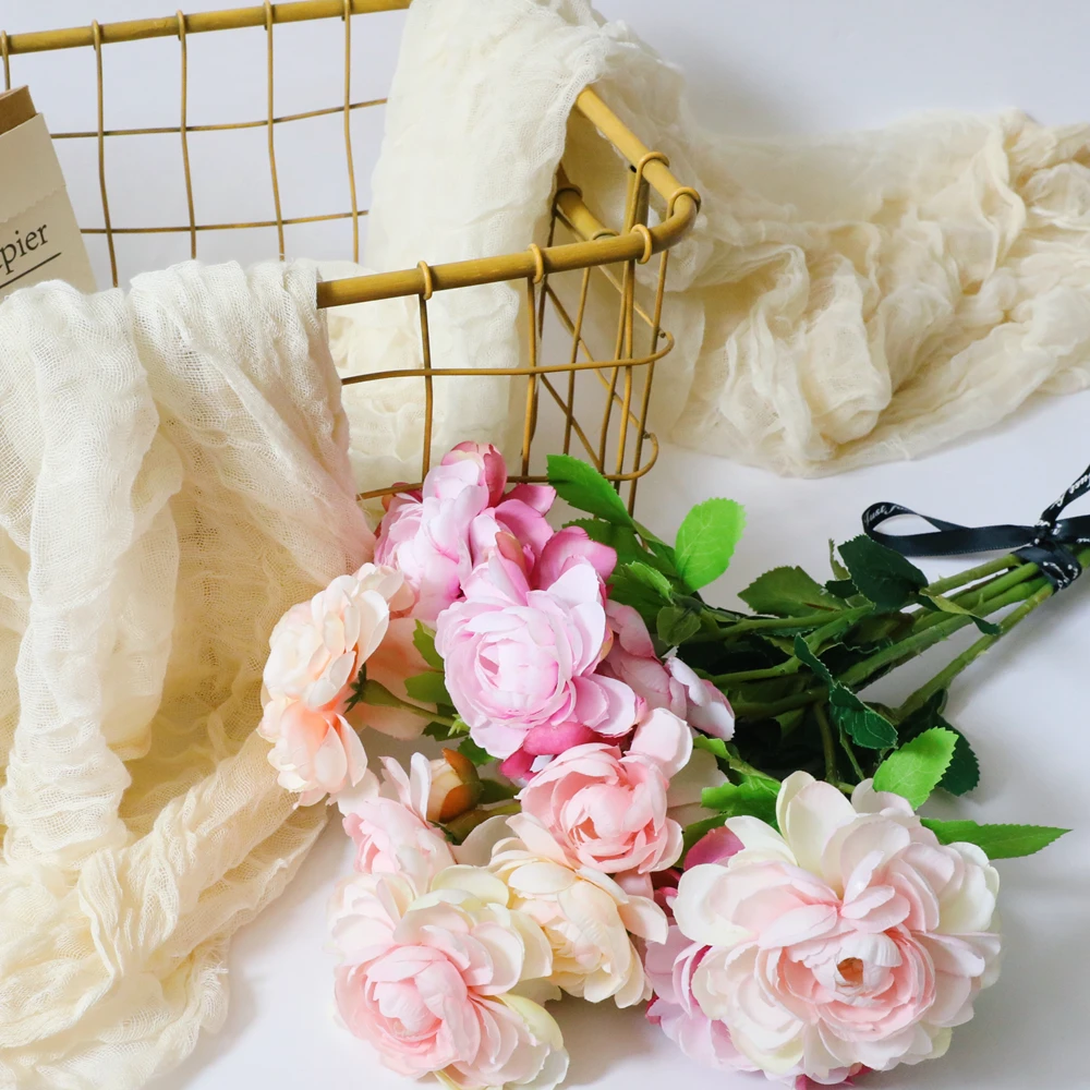 Flores artificiales de Lulian de 3 cabezas, flores falsas para decoración de bodas, ramo de flores de loto de seda para fiesta en casa - imagen 4