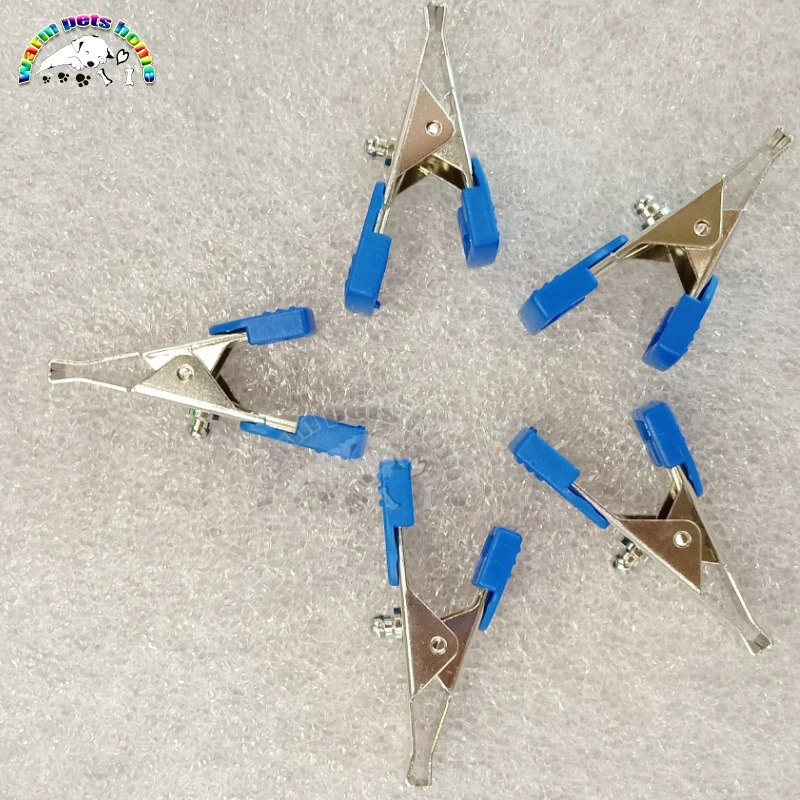 5pcs Reusable Animals Pets Dog Cat Veterinary ECGEKG Alligator Clip Electrodes for Snap Cable Veterinary Equipment