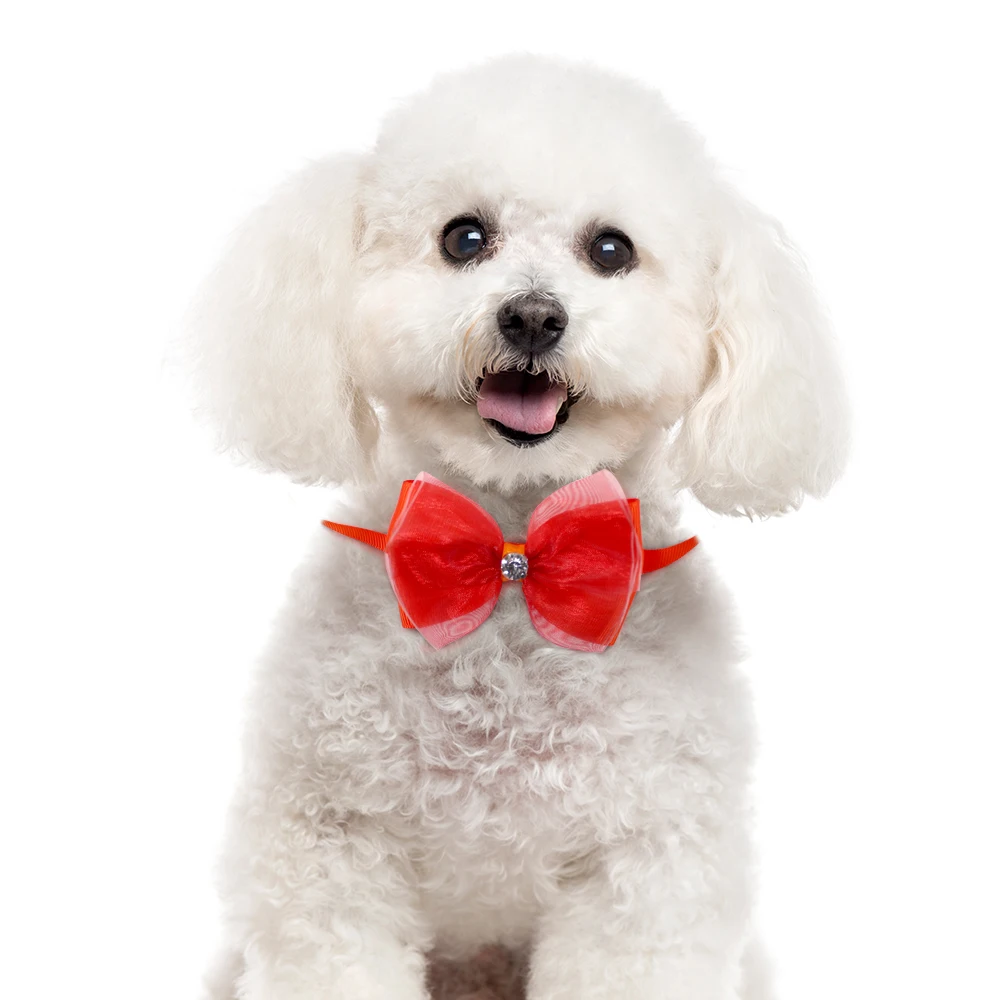 Nuevo 50 Uds pajarita para perro, suministros para mascotas de encaje sólido, accesorios para perros, pajarita para perros a la moda, productos de aseo para perros, pajaritas para perros pequeños - imagen 5