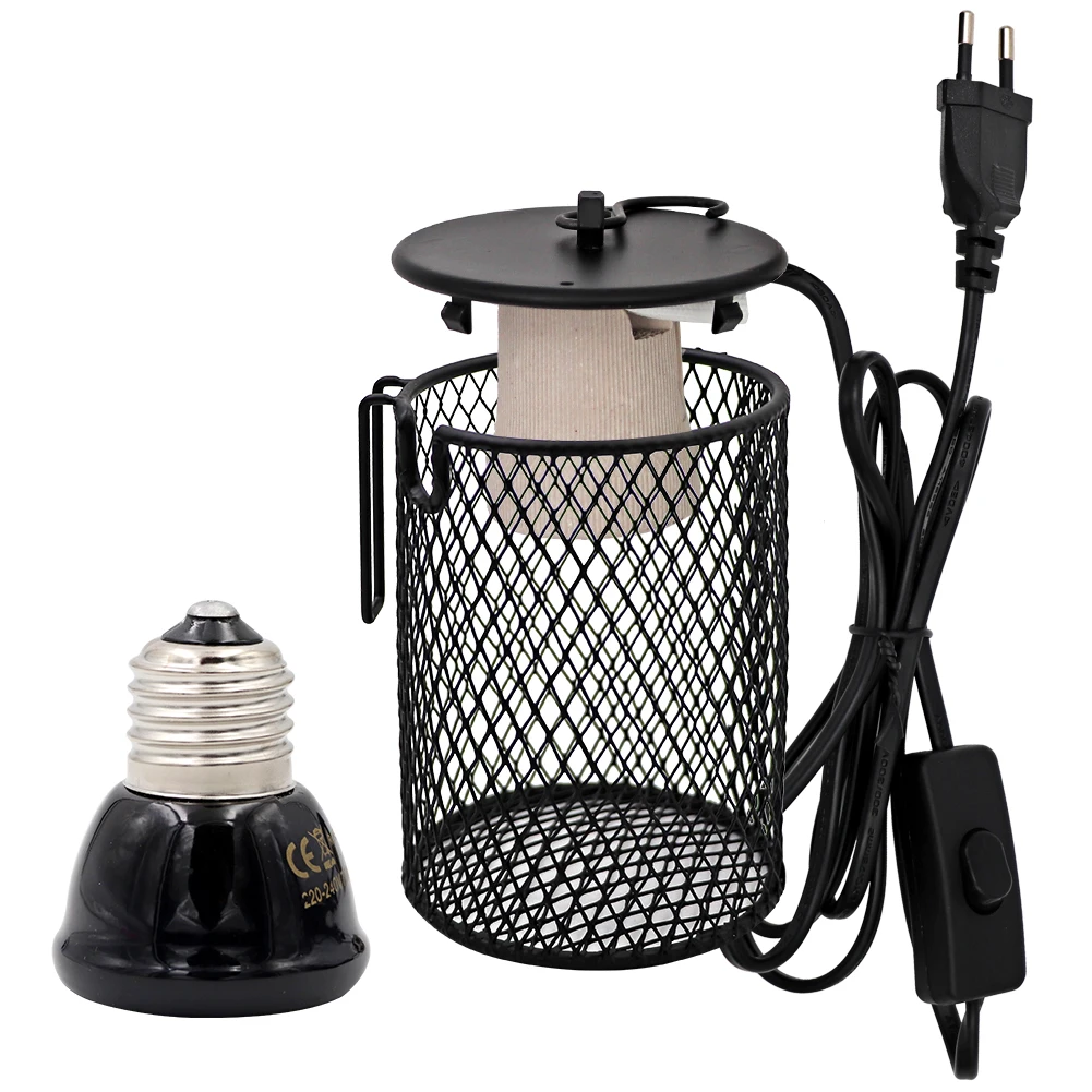 Lámpara calefactora E27 para mascotas, para tortuga, serpiente, lagarto, emisor de cerámica infrarrojo, luz de calor de 50W/75W/100W, lámpara para reptiles, enchufe europeo - imagen 3