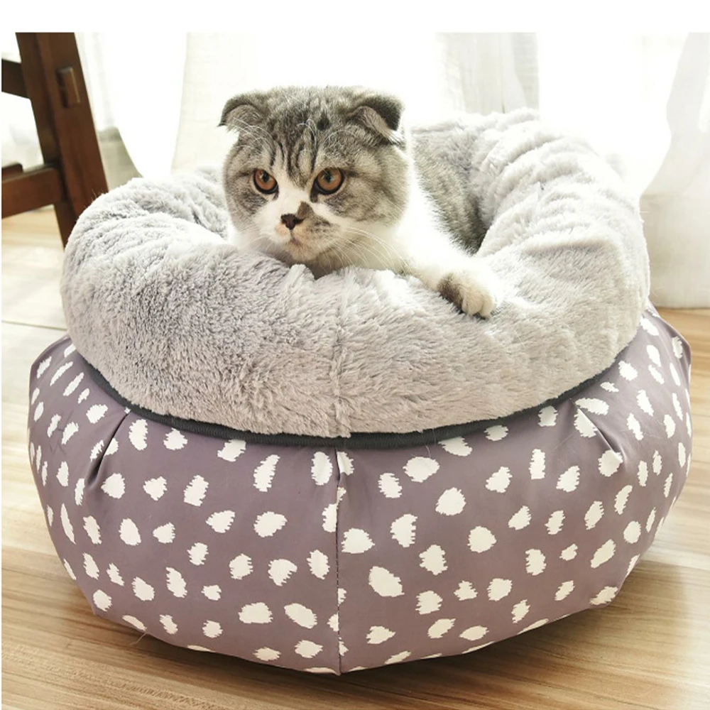 Cama súper suave para mascotas, sofá de felpa acogedor, perrera para gatos, perros, perrera acogedora para mascotas, cesta para dormir profunda y cálida para invierno, estera para el hogar para gatitos - imagen 4