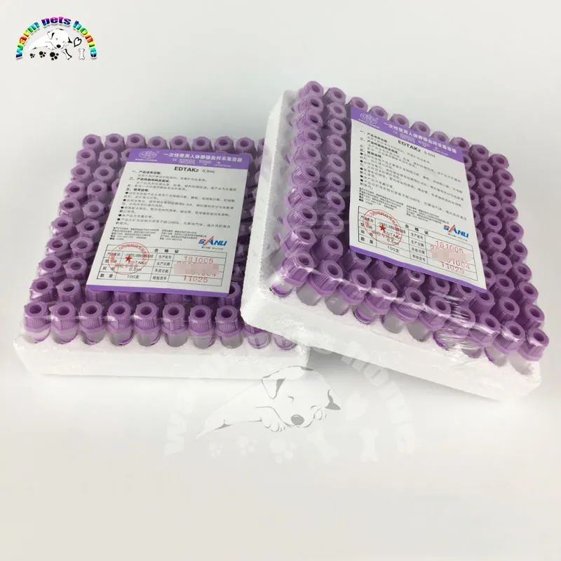 Tubos de ensayo de plástico desechables para animales, tubos de prueba de heparina de litio y sodio, EDTA K2 K3, suministro veterinario para niños - imagen 2