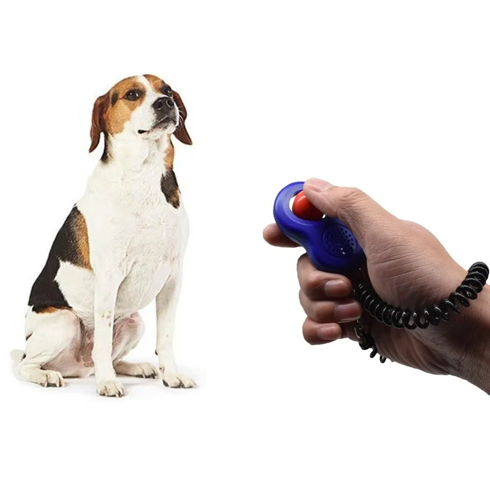 Clicker de entrenamiento para perros y gatos con banda para la muñeca con lazo para el dedo, juego de herramientas para mascotas de diseño profesional científico humanizado - imagen 3
