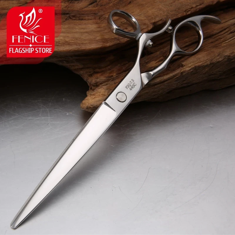 Fenice-Tijeras profesionales de aseo para mascotas, mango giratorio de 7,0 °, 8,0/360 pulgadas, corte recto para perros - imagen 4