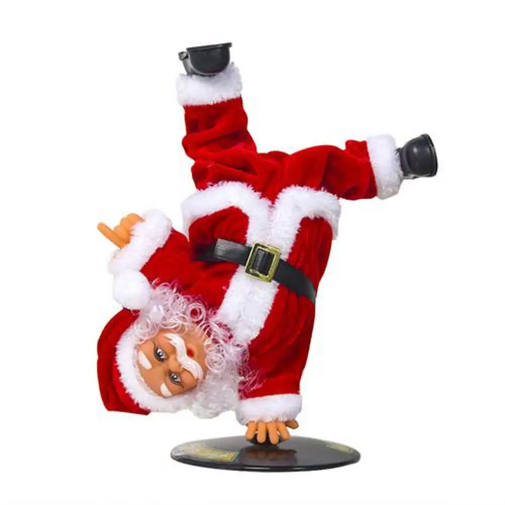 Muñeco de Papá Noel eléctrico para niños, juguete de canto giratorio invertido, muñeco de baile, adorno Musical de Papá Noel, Navidad, 2022 - imagen 2