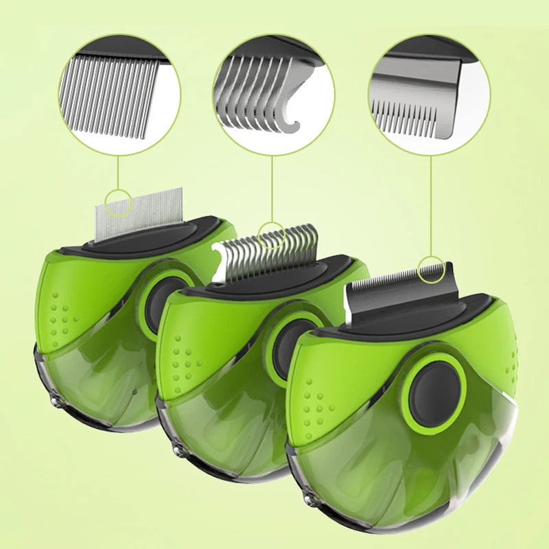 Fenice peine giratorio tres en uno para mascotas, cepillo para perros y gatos, peine para quitar enredos, peine de punto abierto, eliminación de pulgas - imagen 4